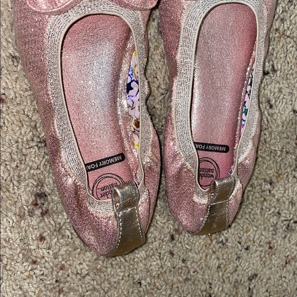 Girls pink sparkle flats - Picture 7 of 8